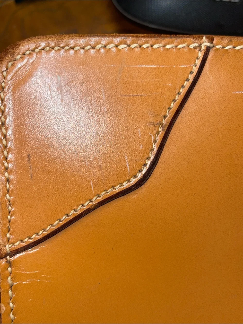 Vintage Atlas-Classic Men's Tan Leather Briefcase with Top Handle